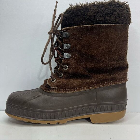 Sorel Kaufman Brown Leather Winter Snow Boots with Removable Liners - Picture 3 of 10